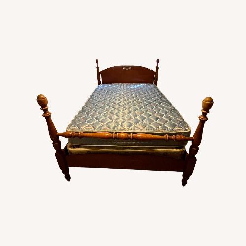 Used Light Brown Wood Full Bed for sale on AptDeco