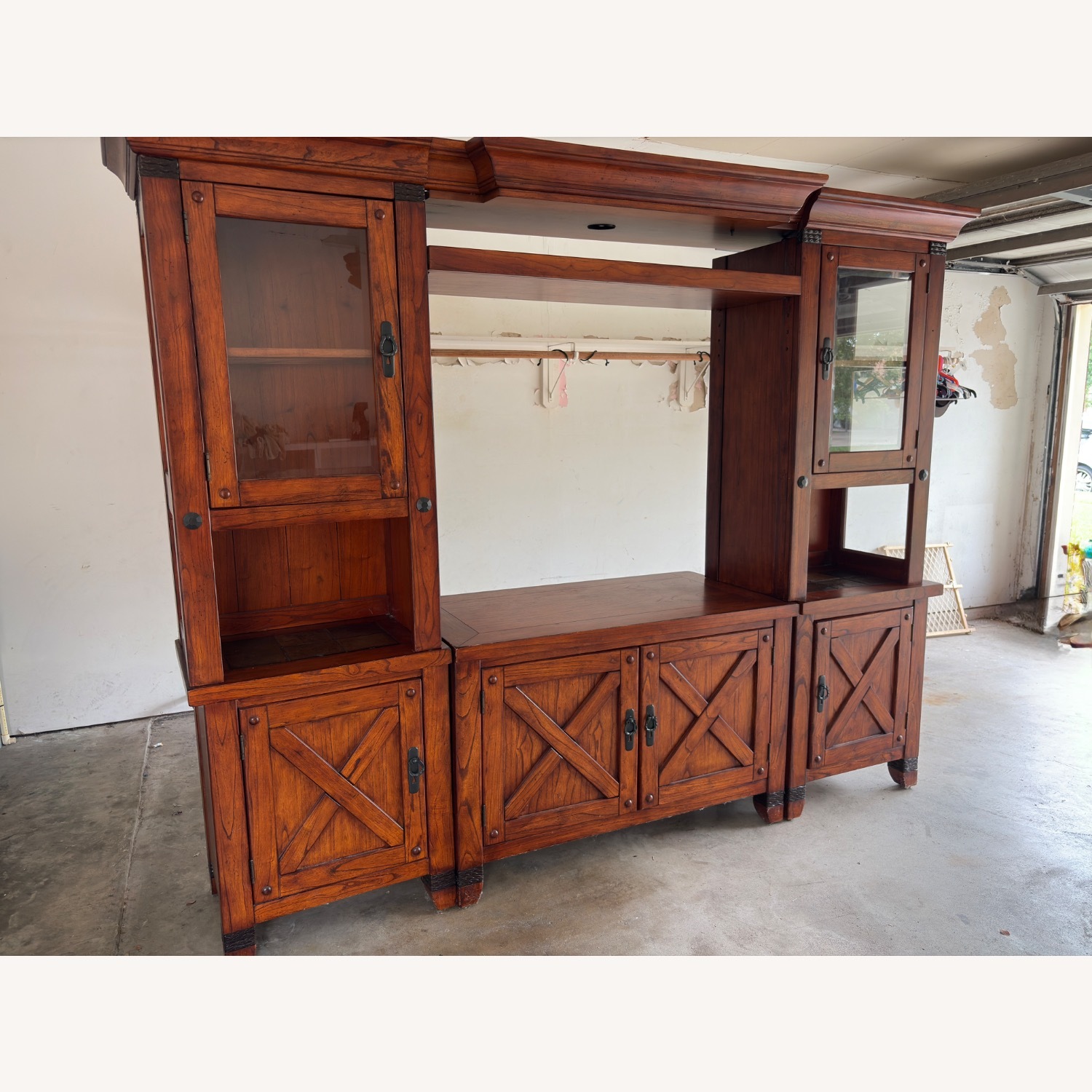 Vintage/Antique Natural Wood Media Storage - image-2