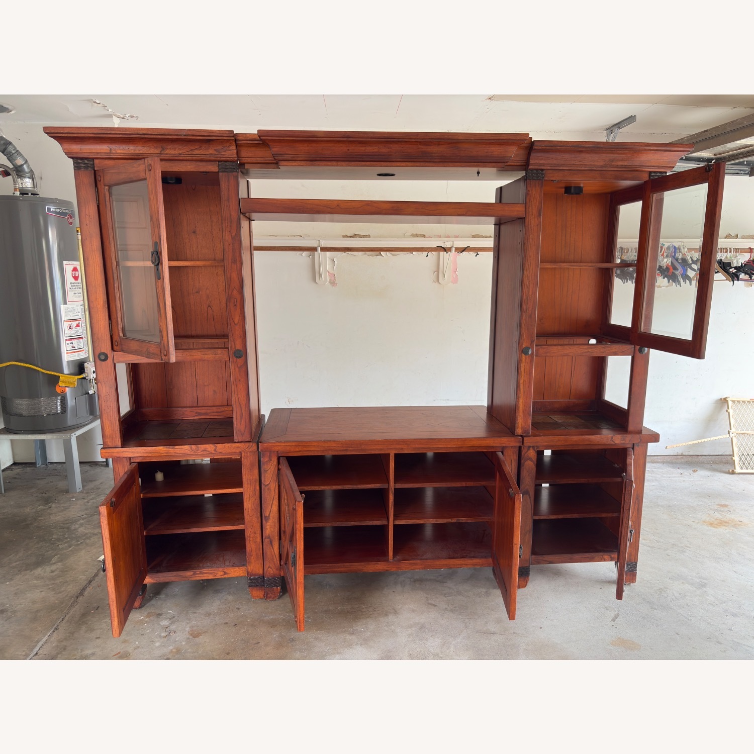 Vintage/Antique Natural Wood Media Storage - image-3