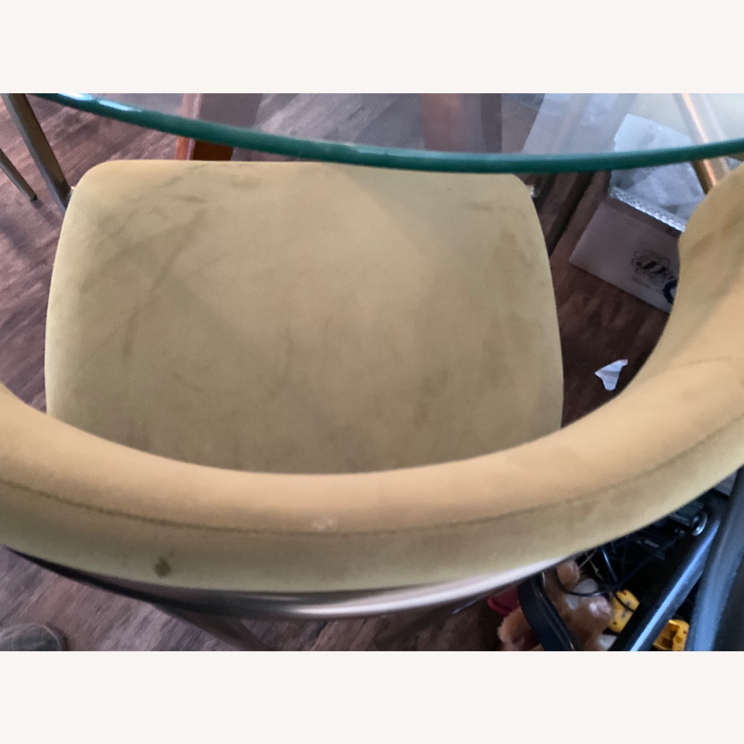 West Elm Lenox Green Velvet Dining Chairs - image-8