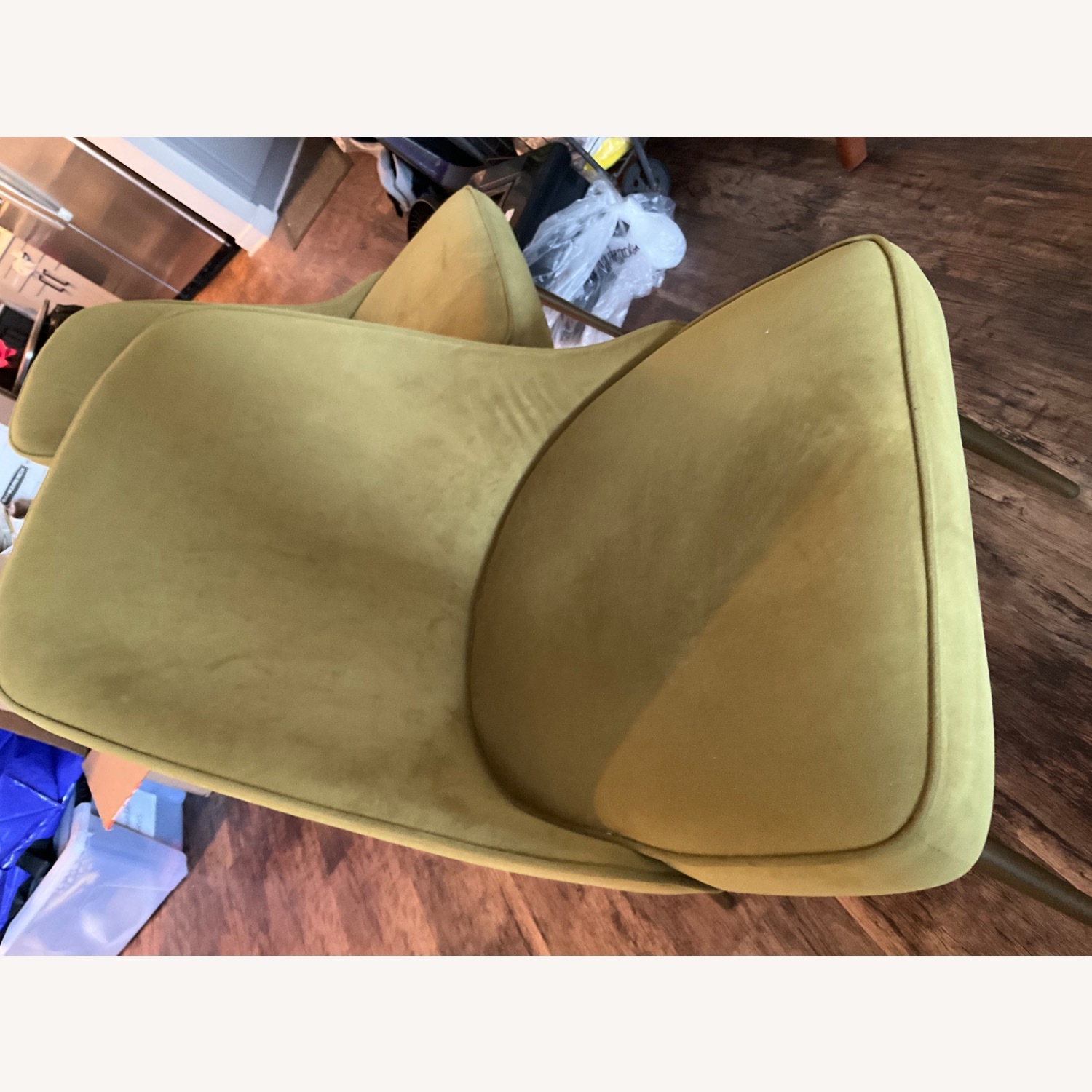 West Elm Lenox Green Velvet Dining Chairs - image-1