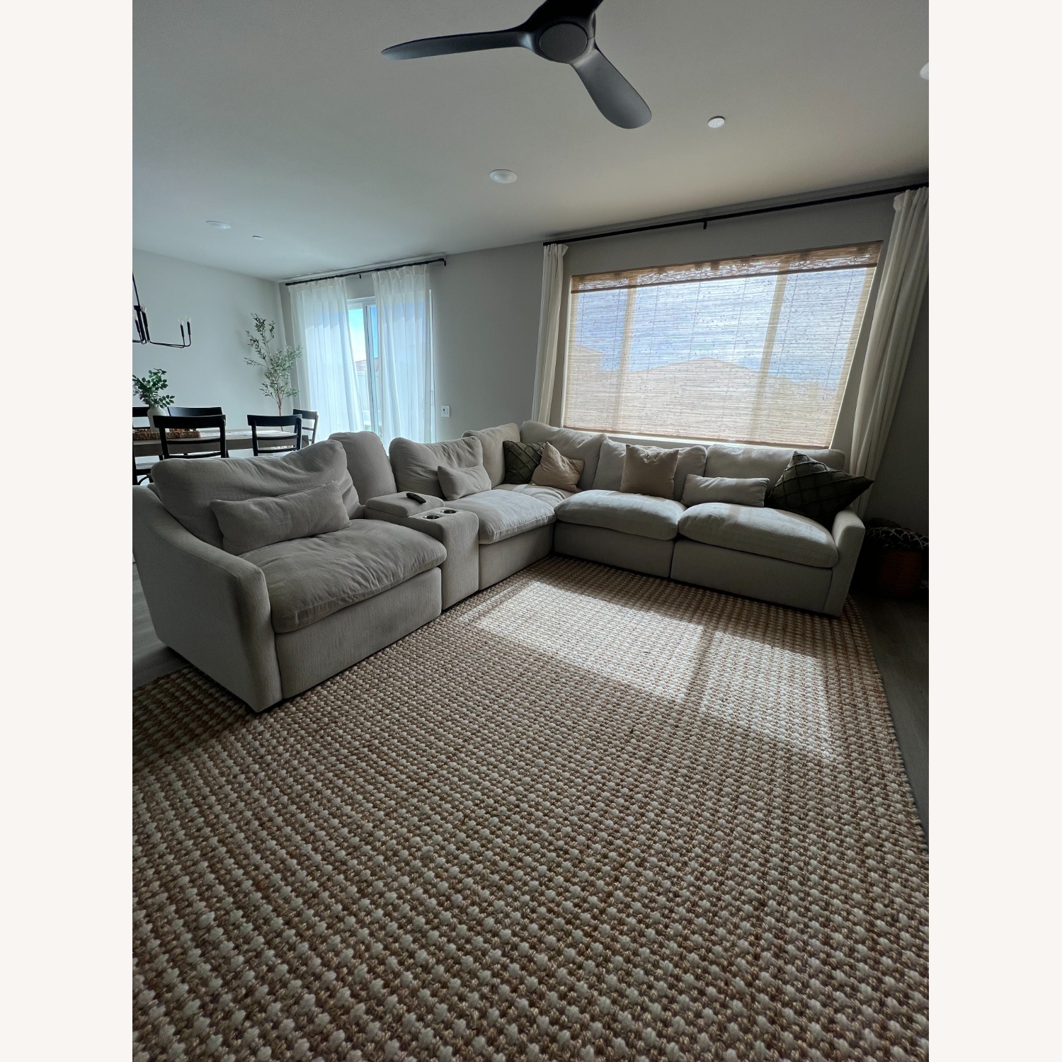 Living Spaces Kennedy Natural Fabric 3+ Piece Sectional - image-1