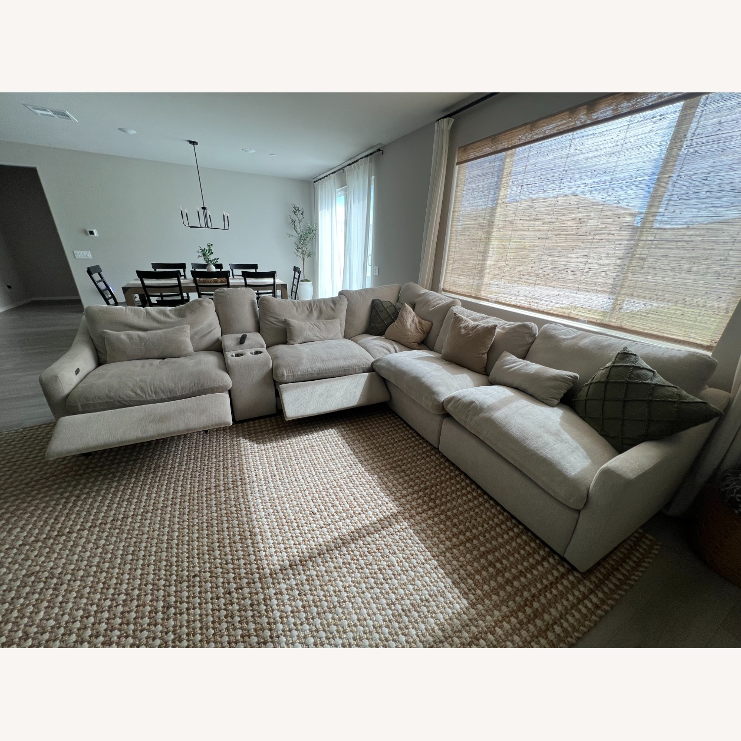 Living Spaces Kennedy Natural Fabric 3+ Piece Sectional - image-3