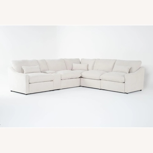 Used Living Spaces Kennedy Natural Fabric 3+ Piece Sectional for sale on AptDeco