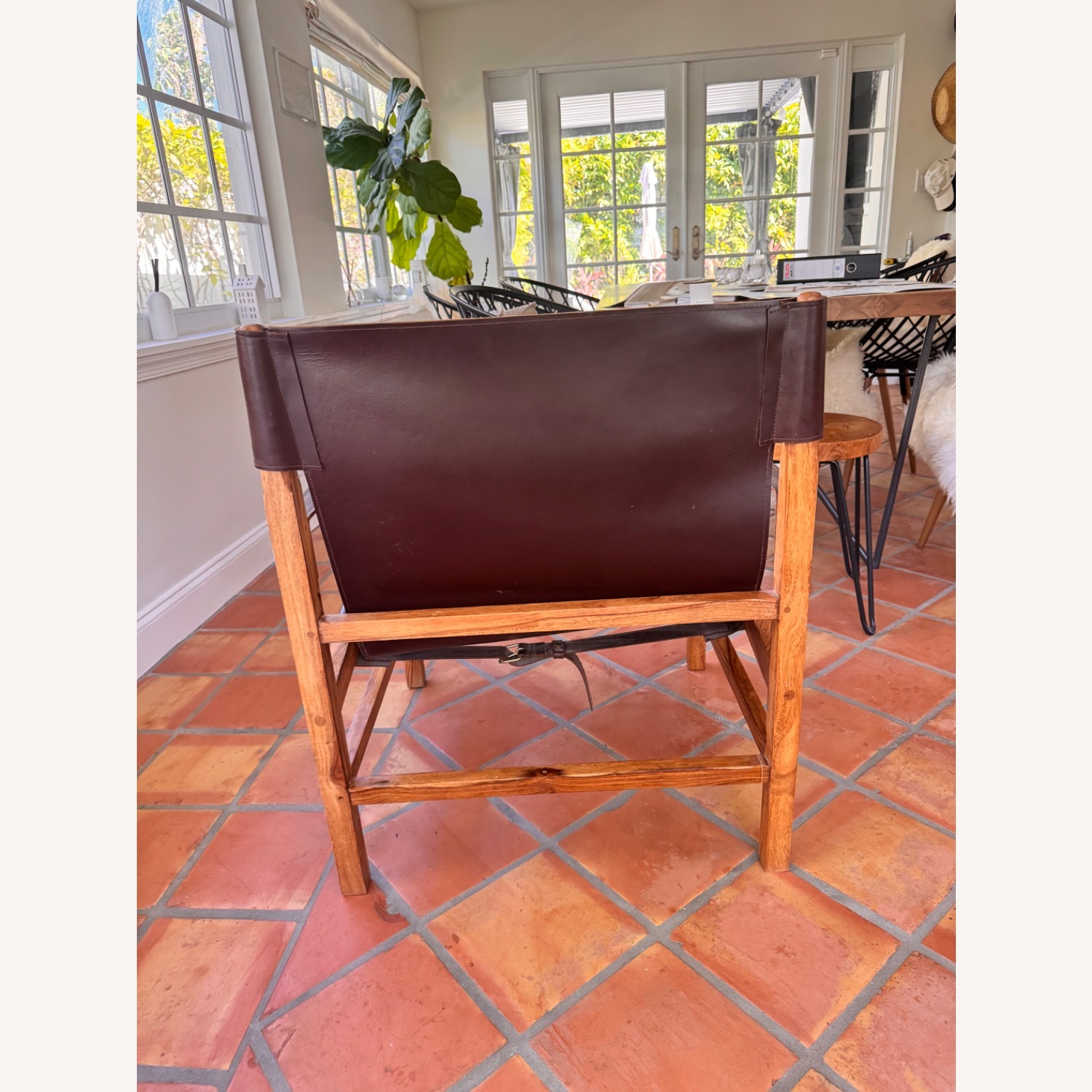 CB2 Expat Dark Brown Leather Accent Chair - image-4