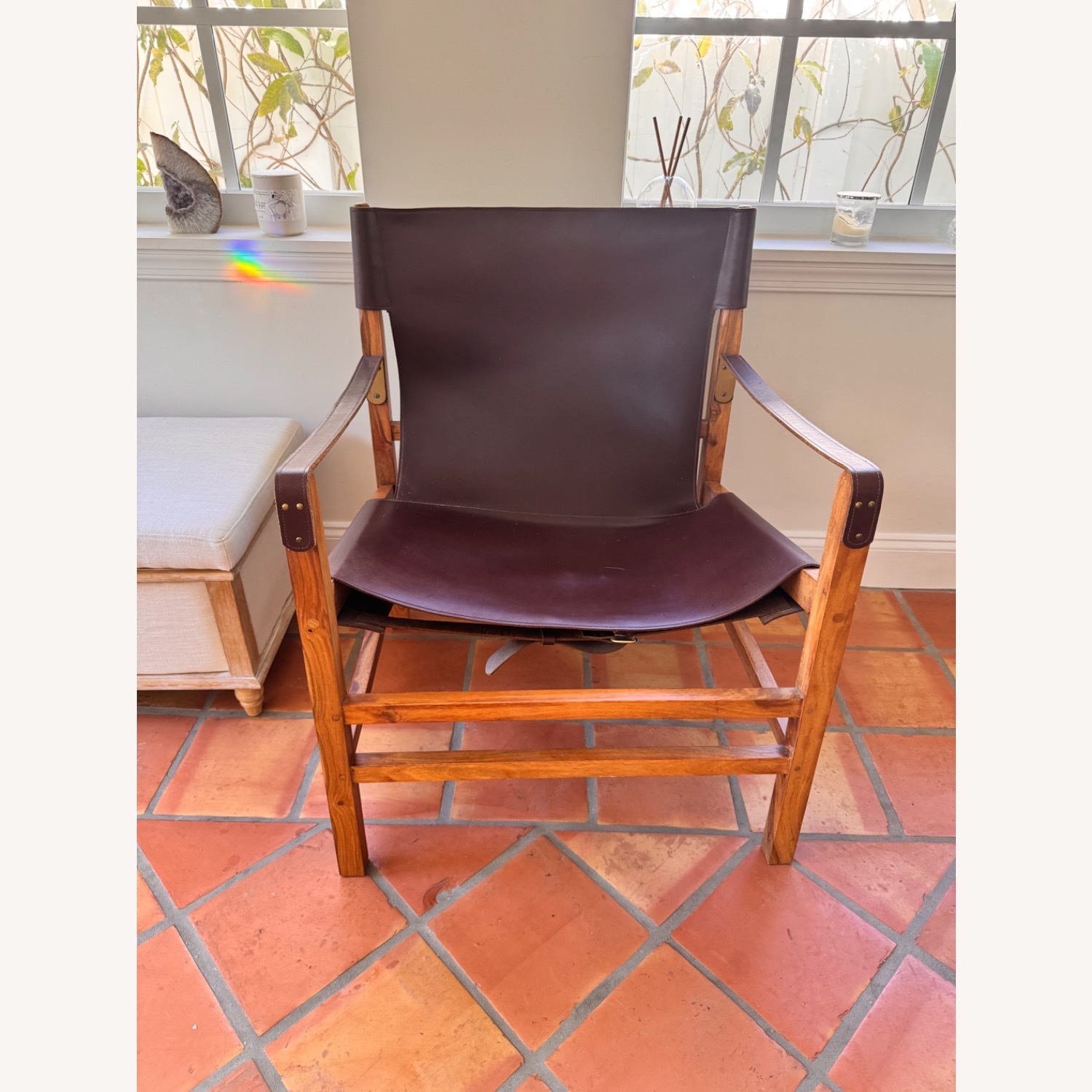 CB2 Expat Dark Brown Leather Accent Chair - image-9