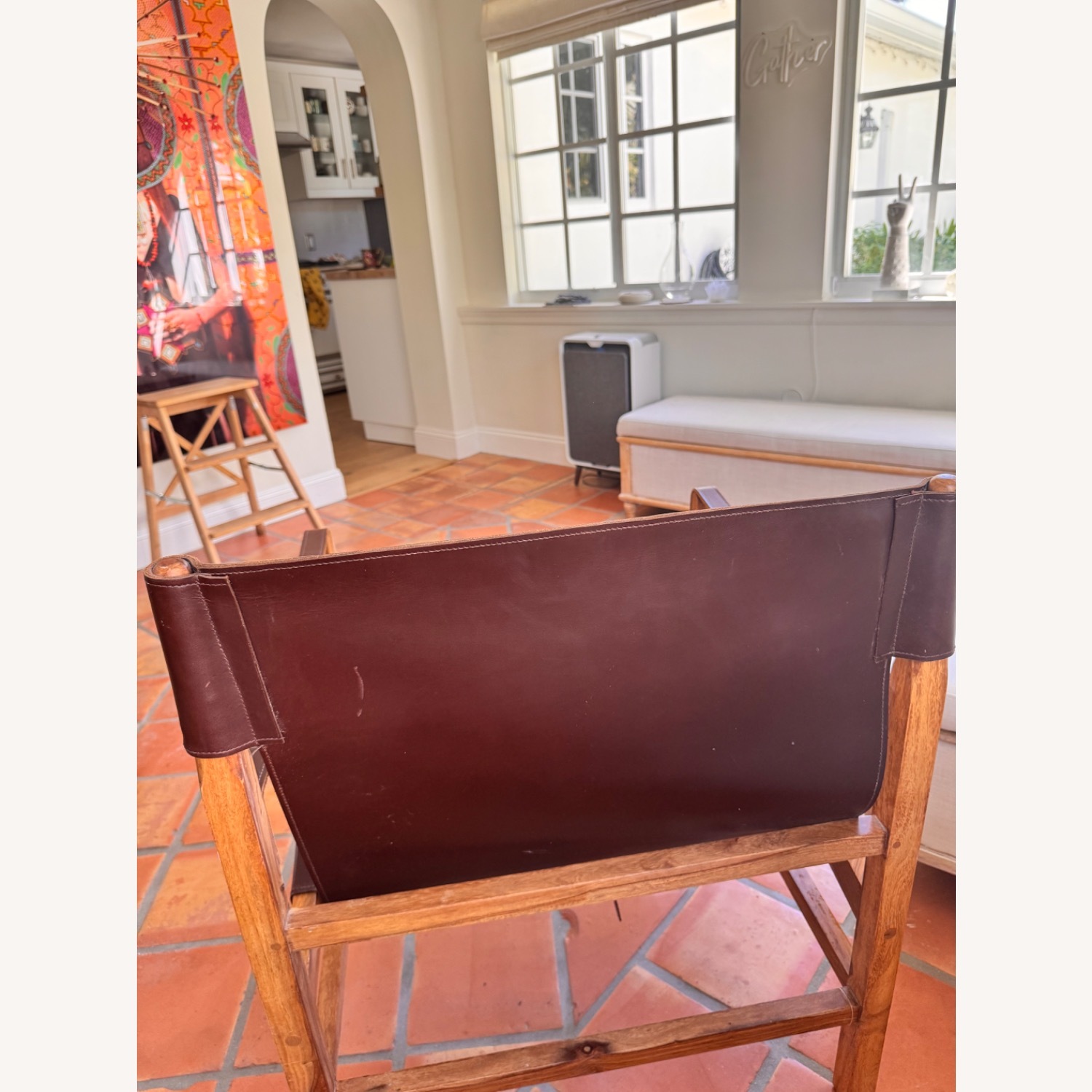 CB2 Expat Dark Brown Leather Accent Chair - image-8