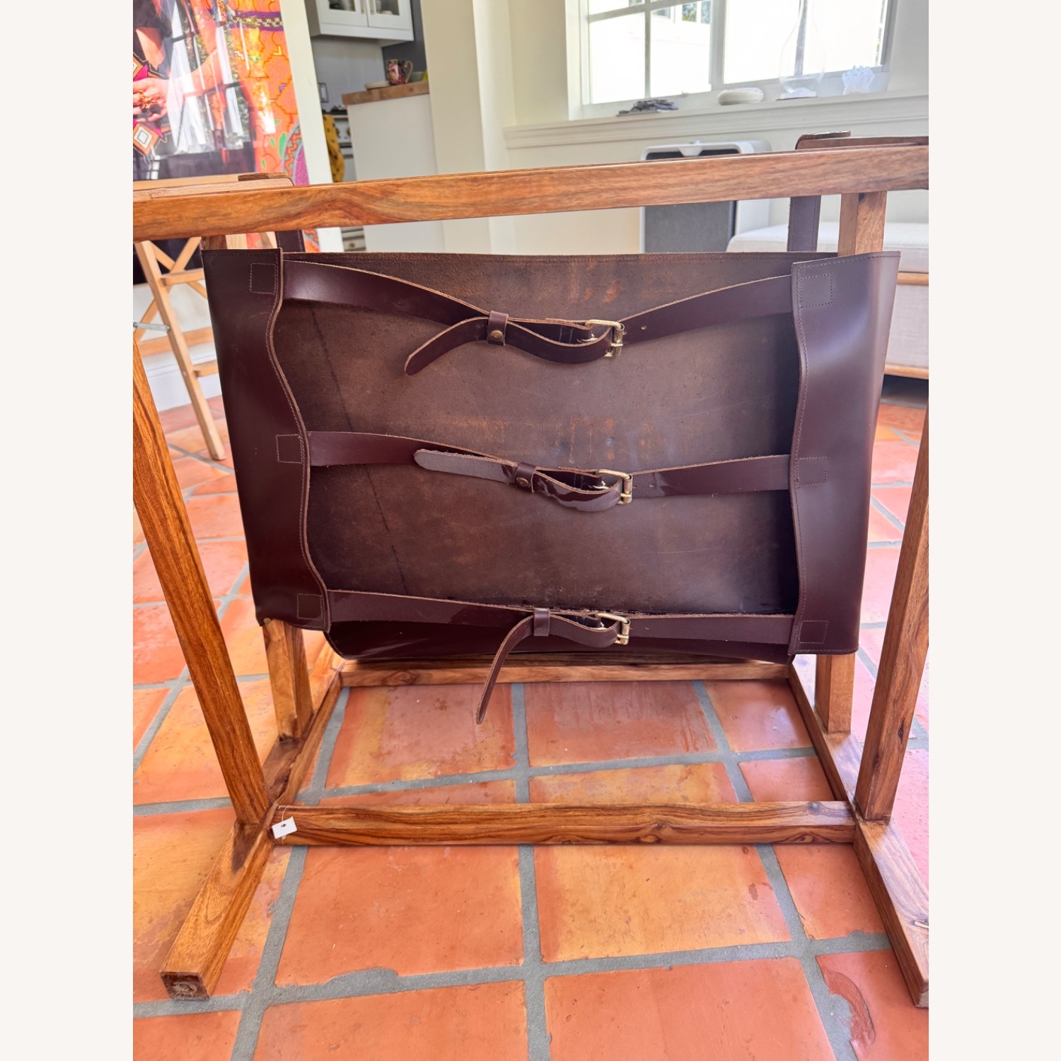 CB2 Expat Dark Brown Leather Accent Chair - image-3