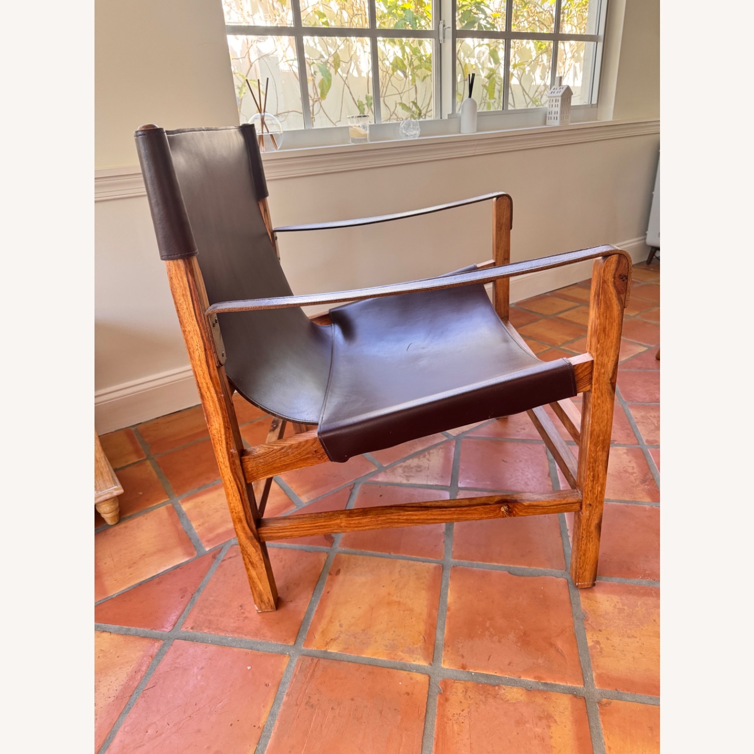 CB2 Expat Dark Brown Leather Accent Chair - image-2