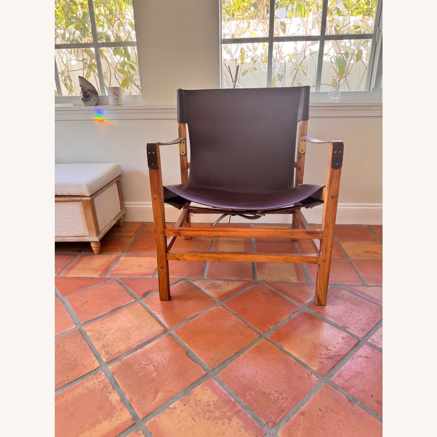 CB2 Expat Dark Brown Leather Accent Chair - image-1