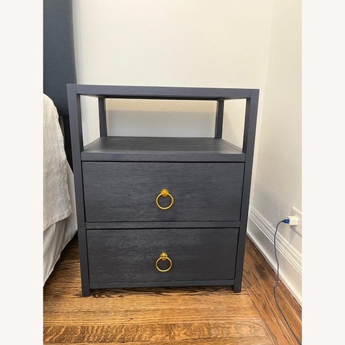 Used Joss & Main Elin Blue Wood Nightstand for sale on AptDeco