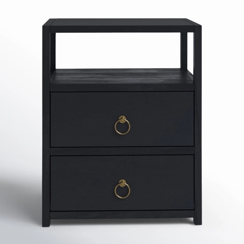 Used Joss & Main Elin Blue Wood Nightstand for sale on AptDeco