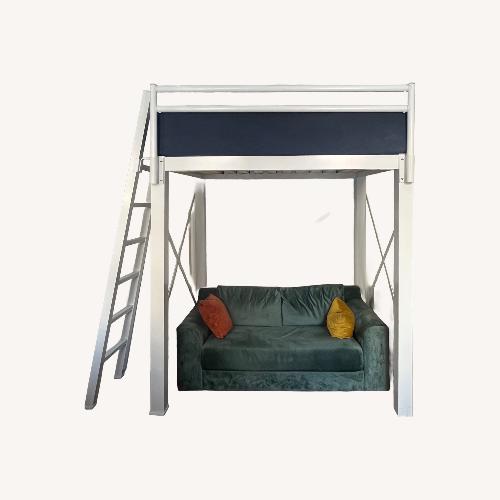 Used White Metal Full-Size Loft Bed for sale on AptDeco