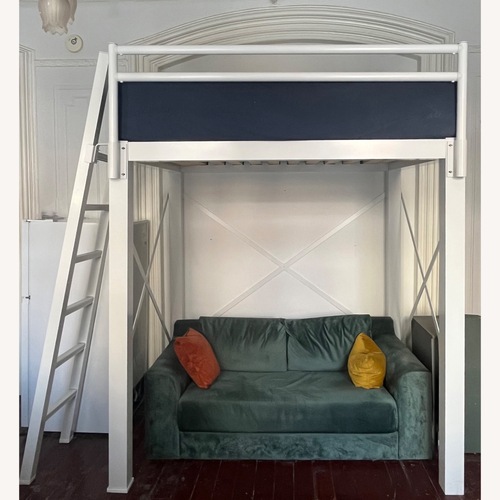 Used White Metal Full-Size Loft Bed for sale on AptDeco
