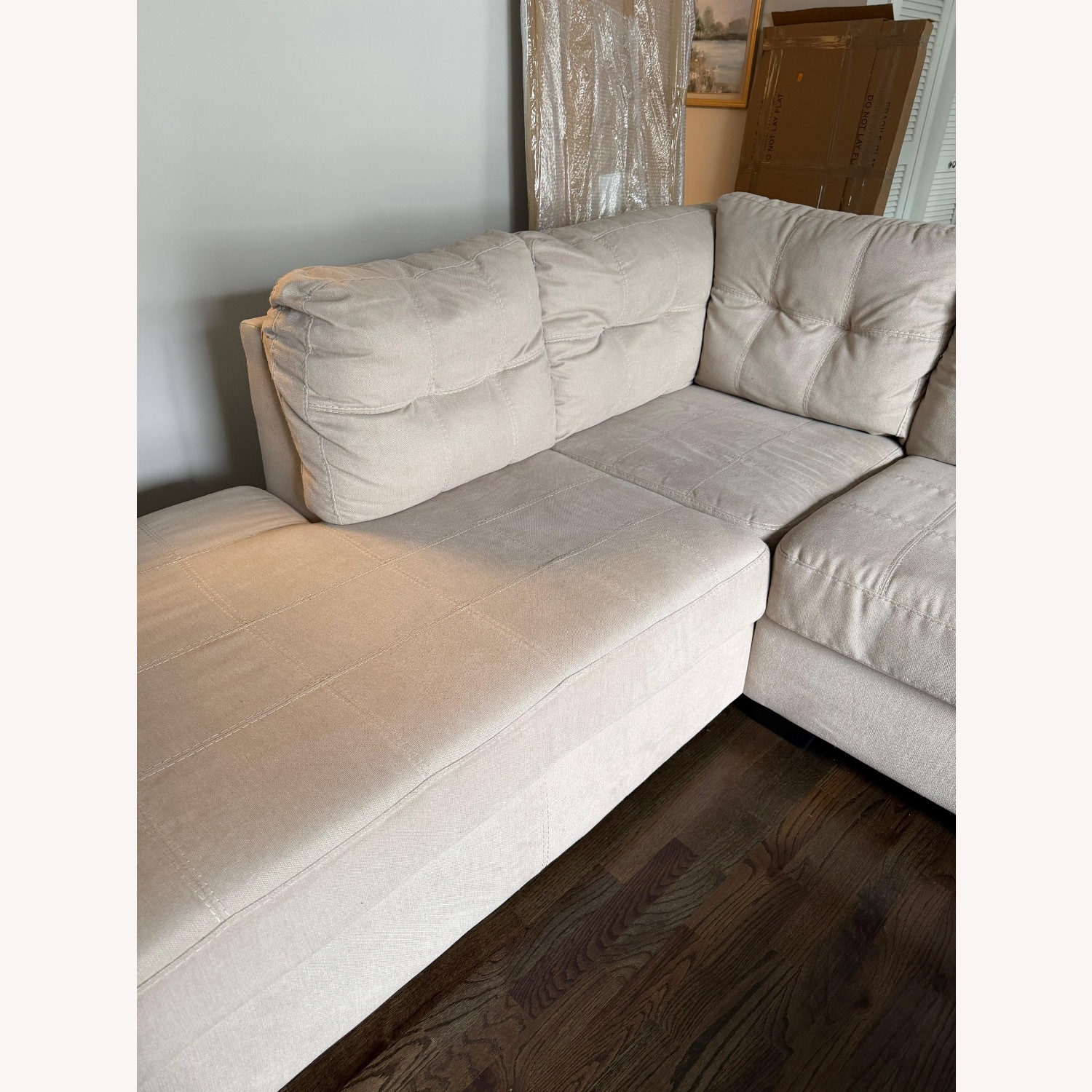 Ashley Furniture White Fabric 3+ Seater Sofa - image-3