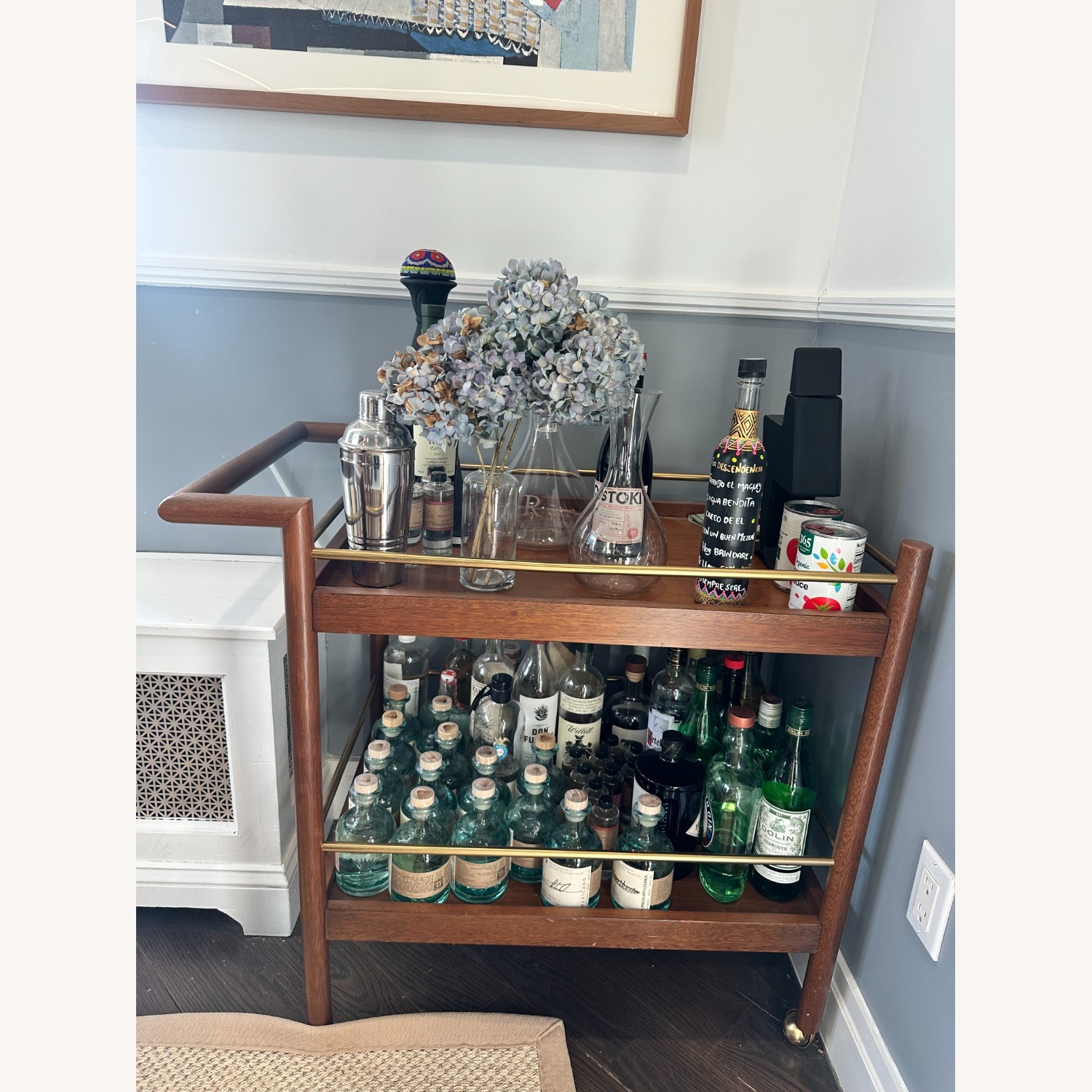 West Elm Dark Brown Mid-Century Bar Cart (32") - image-6