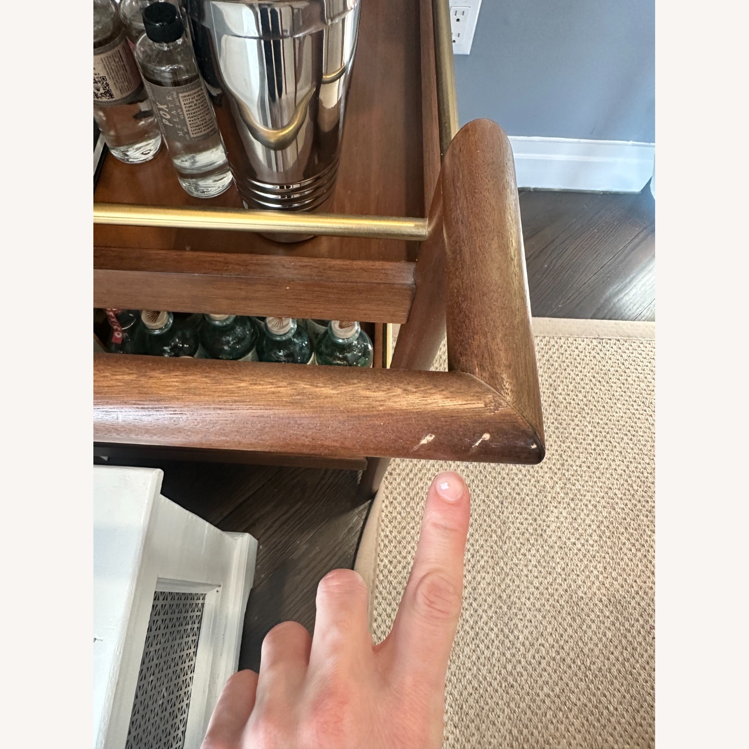 West Elm Dark Brown Mid-Century Bar Cart (32") - image-2