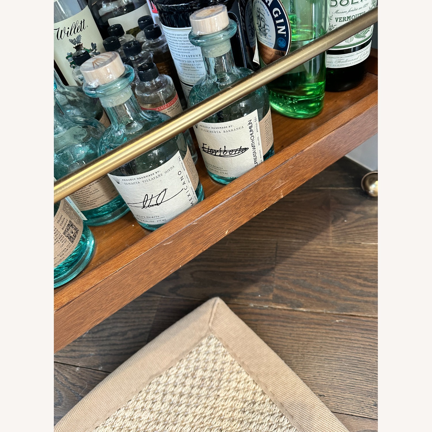 West Elm Dark Brown Mid-Century Bar Cart (32") - image-1