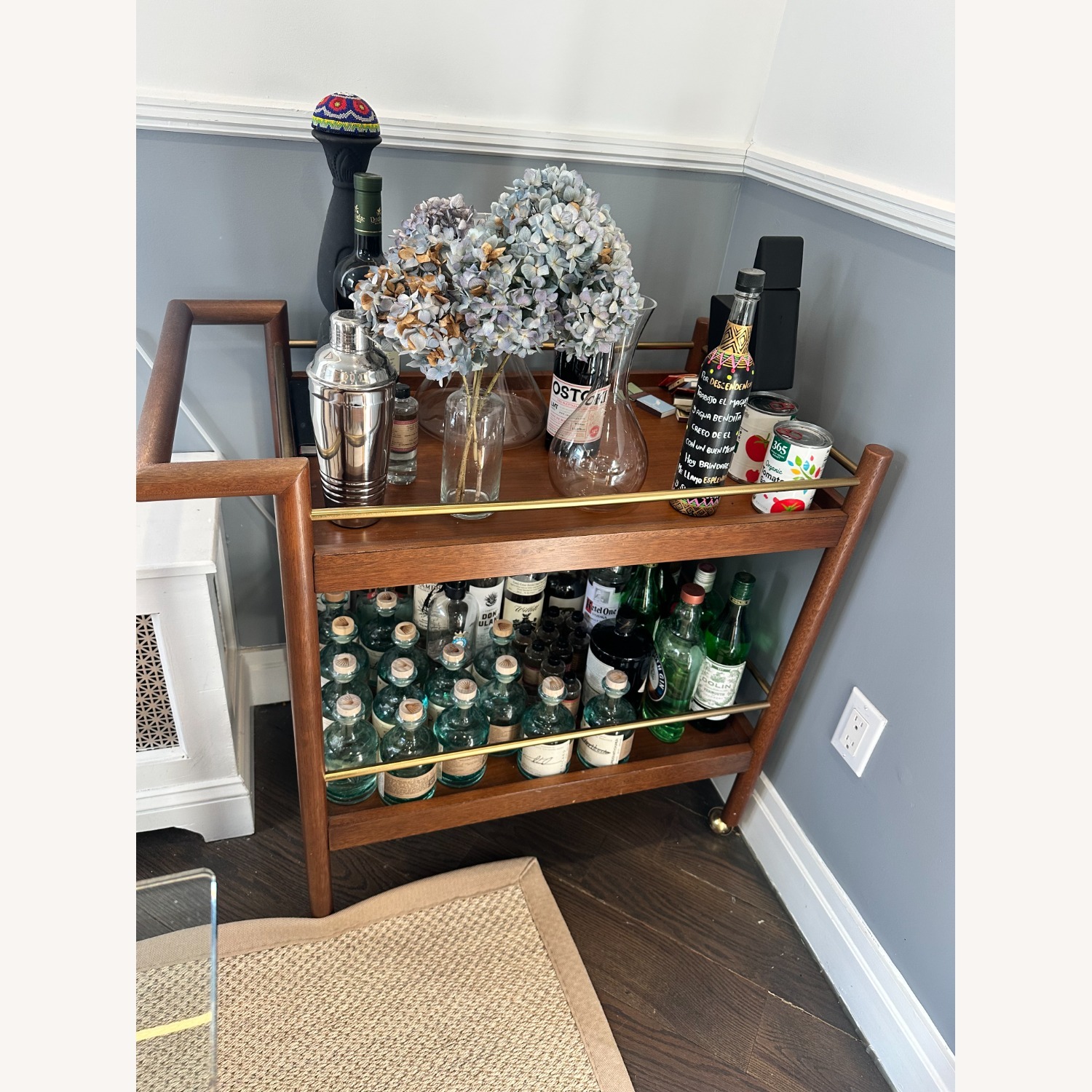 West Elm Dark Brown Mid-Century Bar Cart (32") - image-4