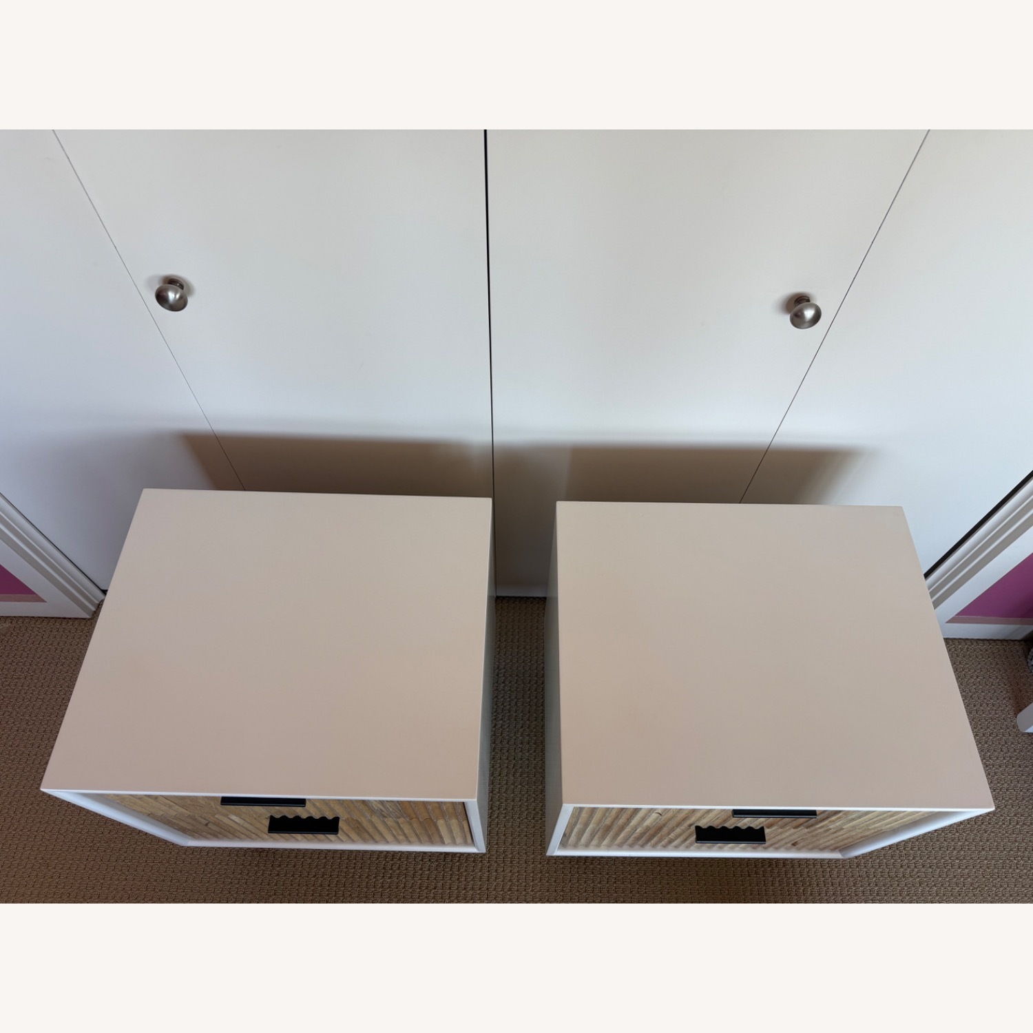 West Elm Quinn White Wood Nightstands - image-1