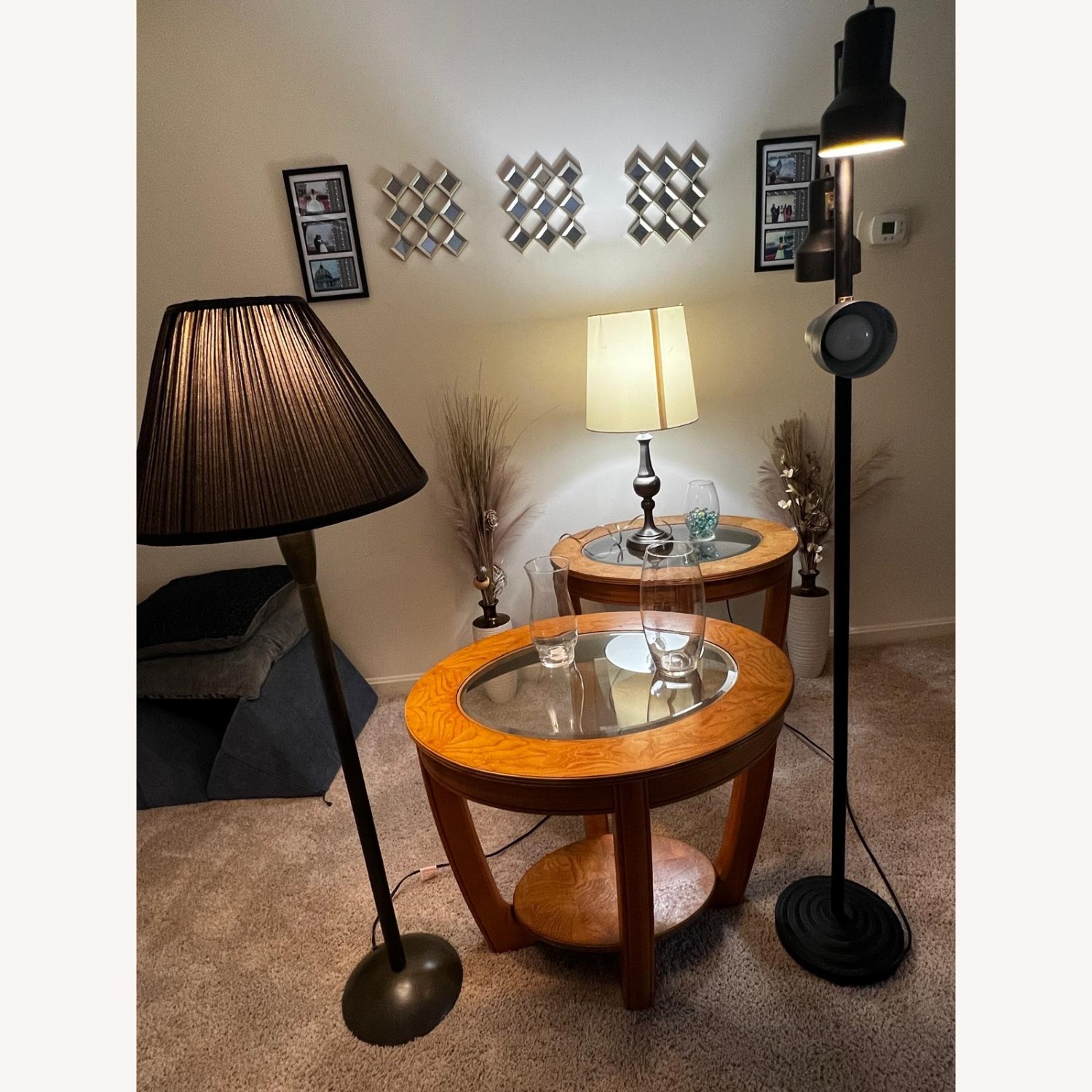 Vintage/Antique Natural Wood Side Tables - image-2