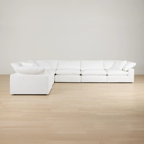 Used Nixon White Fabric 6-piece Modular Sectional for sale on AptDeco