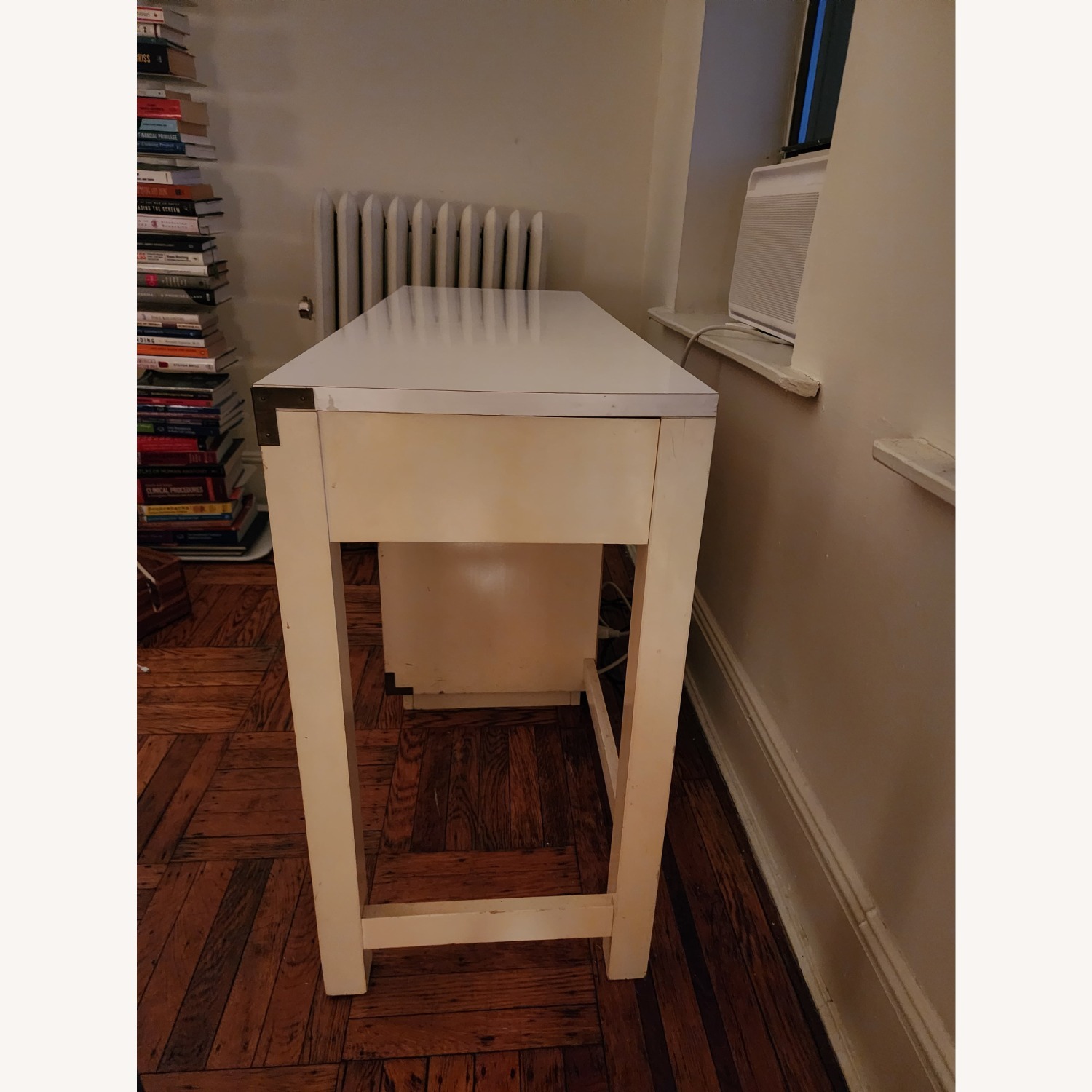 Vintage Campaign Style Blue Wood Desk - image-3