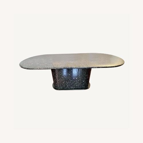 Used 7-1/2 Foot Black Granite Dining Table Seats 8 for sale on AptDeco