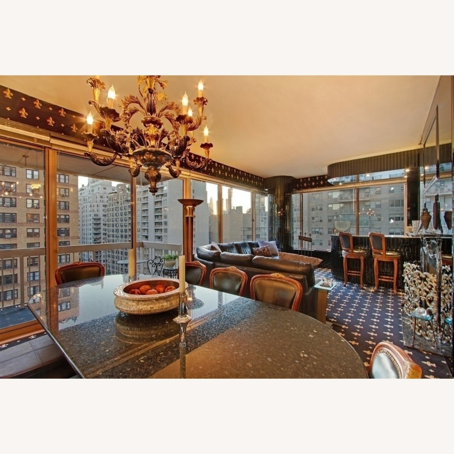 7-1/2 Foot Black Granite Dining Table Seats 8 - image-1