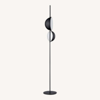 Oluce Black Superluna Floor Lamp