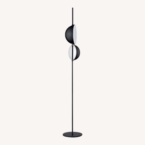 Used Oluce Black Superluna Floor Lamp for sale on AptDeco