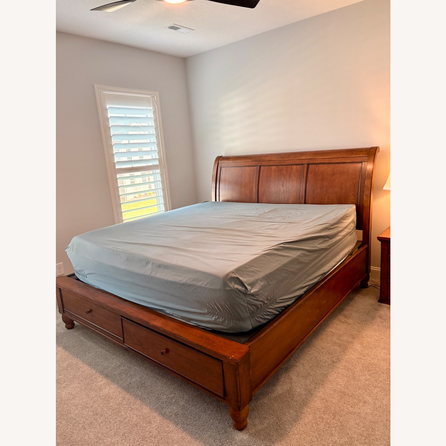 Furniture Row Dark Brown Wood King Bed - image-8