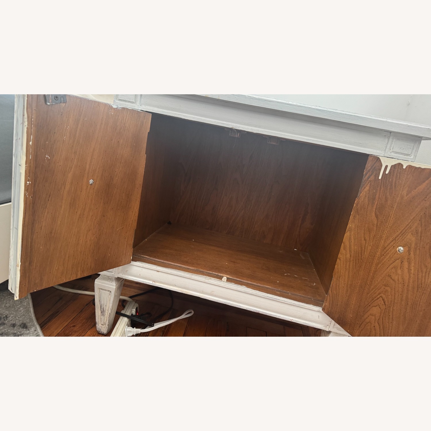 White Wood Nightstand - image-2