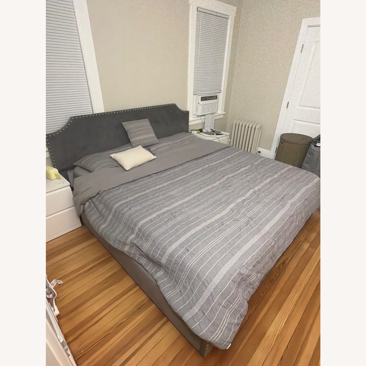 Wayfair Dark Gray Fabric King Bed - image-1