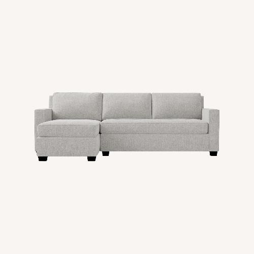 Used West Elm Light Gray Fabric 2 Piece Sectional for sale on AptDeco