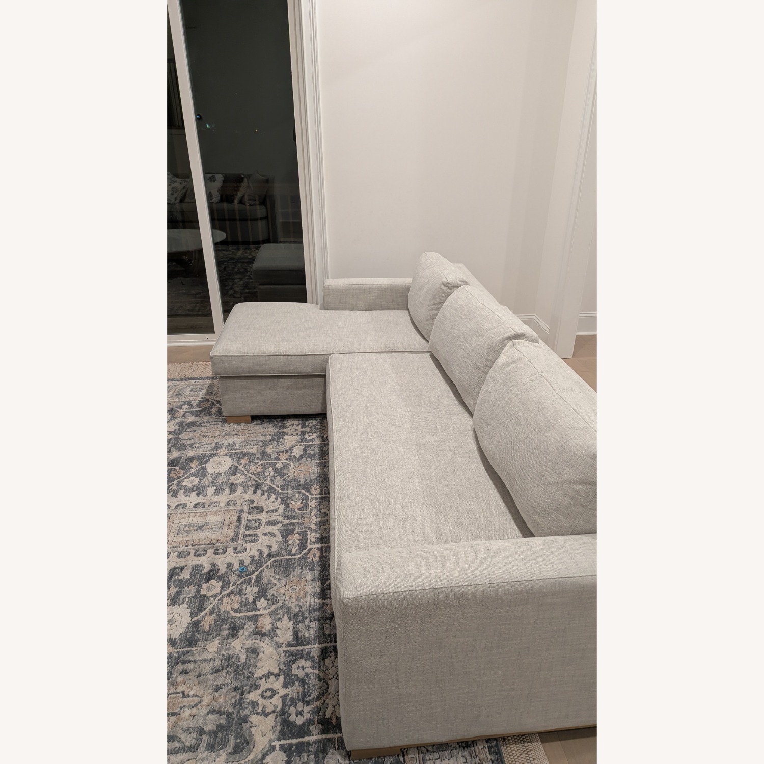 West Elm Light Gray Fabric 2 Piece Sectional - image-3