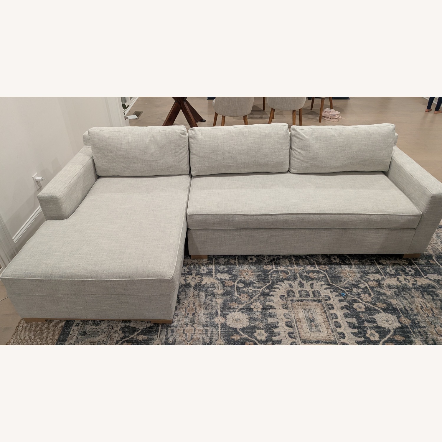 West Elm Light Gray Fabric 2 Piece Sectional - image-2