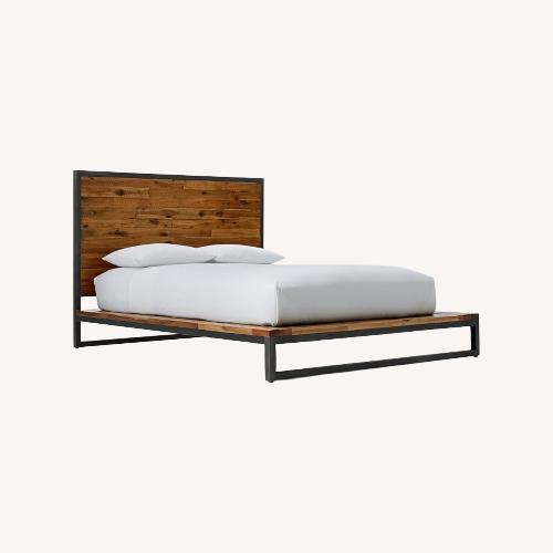 Used West Elm Logan Natural Wood King Bed for sale on AptDeco