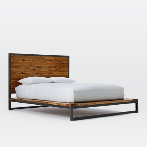 Used West Elm Logan Natural Wood King Bed for sale on AptDeco