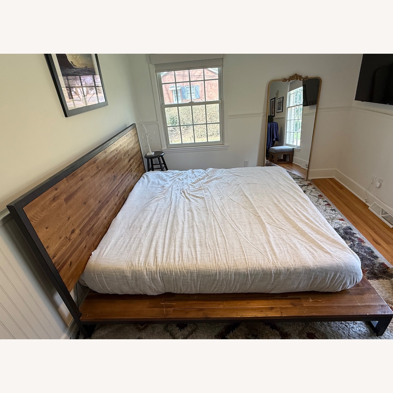 West Elm Logan Natural Wood King Bed - image-4