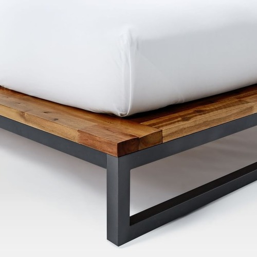 Used West Elm Logan Natural Wood King Bed for sale on AptDeco