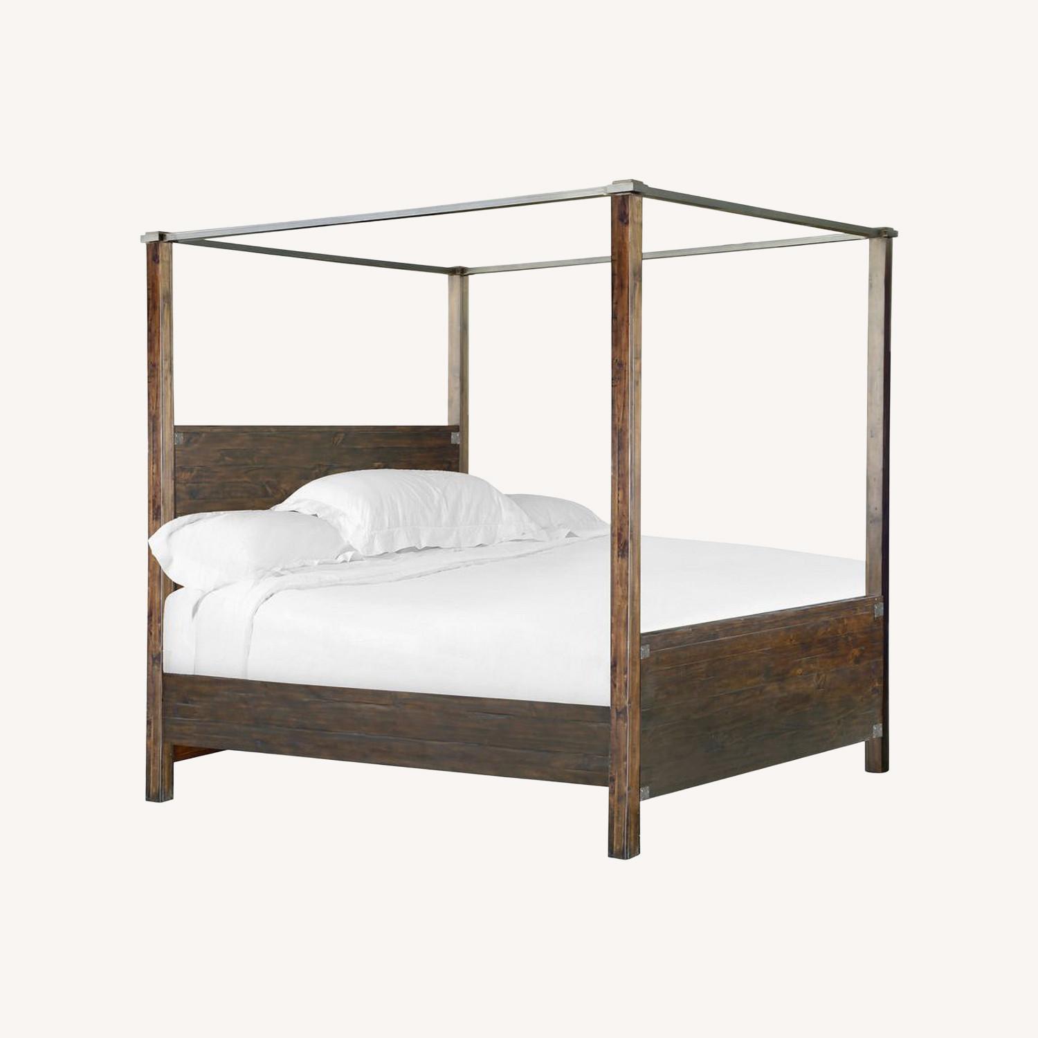 Magnussen Dark Brown Queen Canopy Bed - image-0