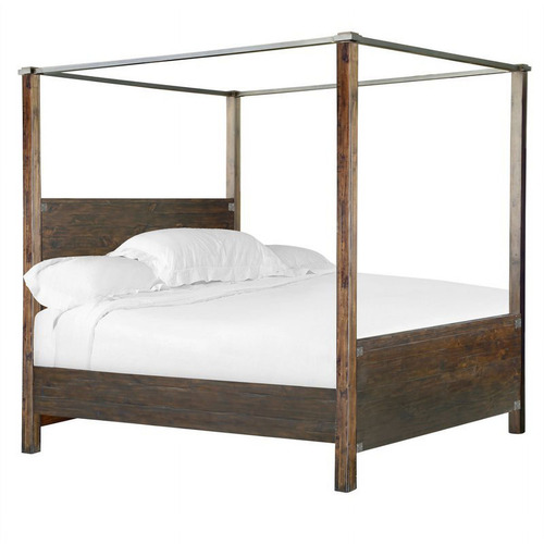 Used Magnussen Dark Brown Queen Canopy Bed for sale on AptDeco