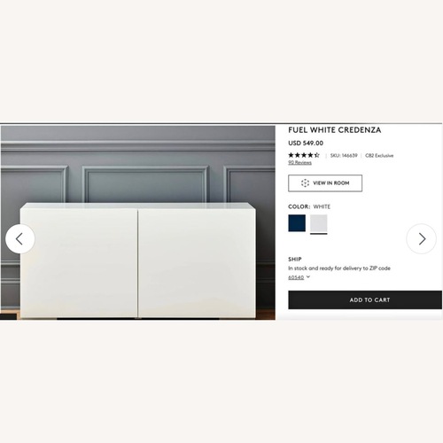 Used CB2 White Media Storage for sale on AptDeco