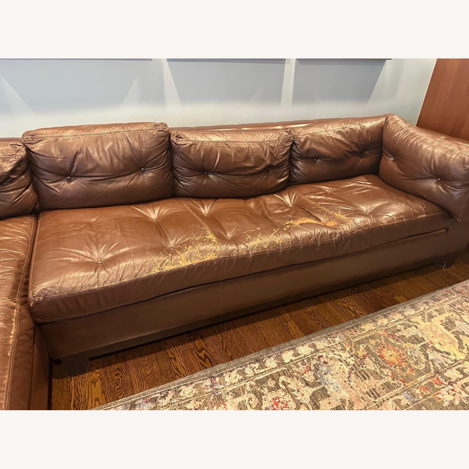Arhaus Garner Dark Brown Leather 2 Piece Sectional - image-4