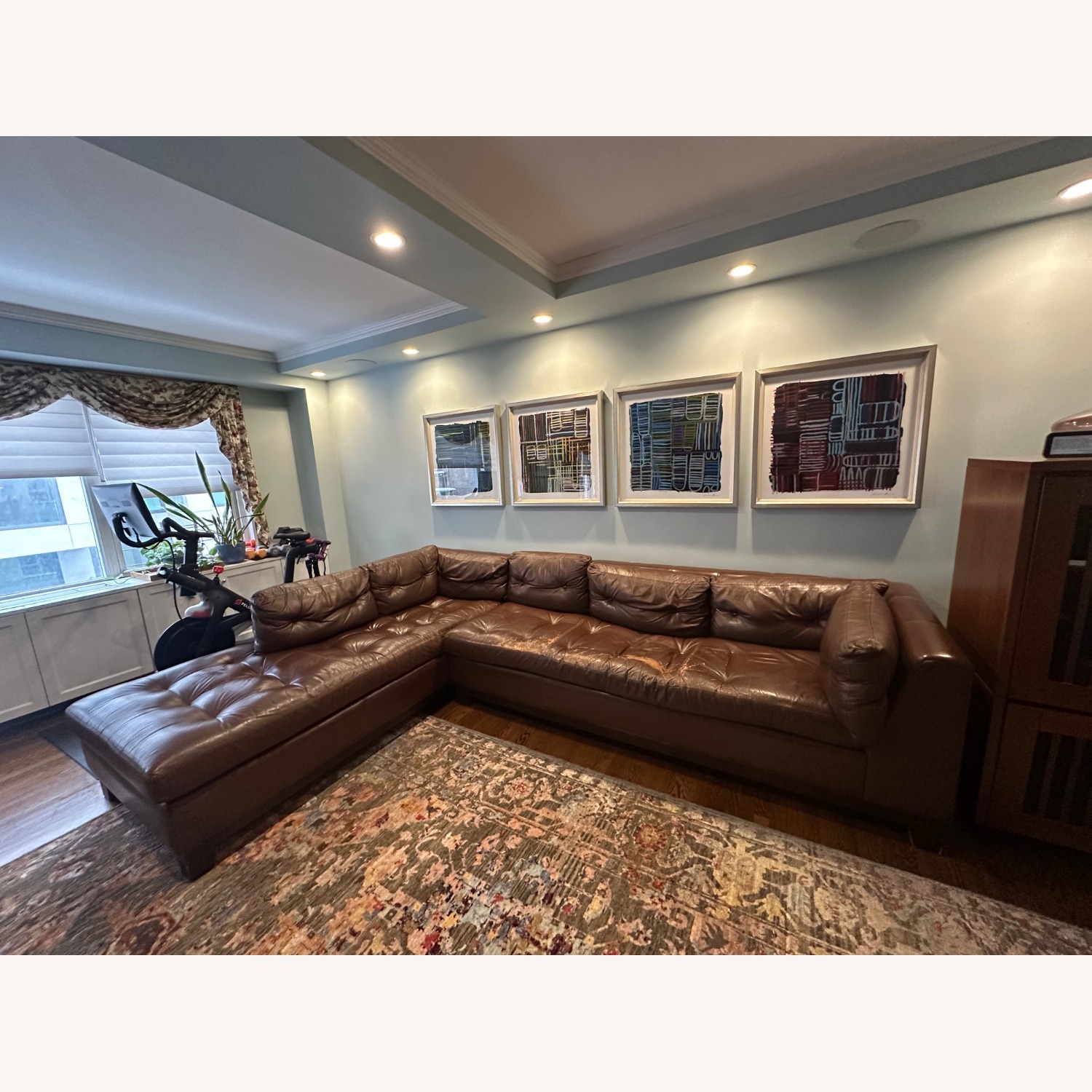 Arhaus Garner Dark Brown Leather 2 Piece Sectional - image-6