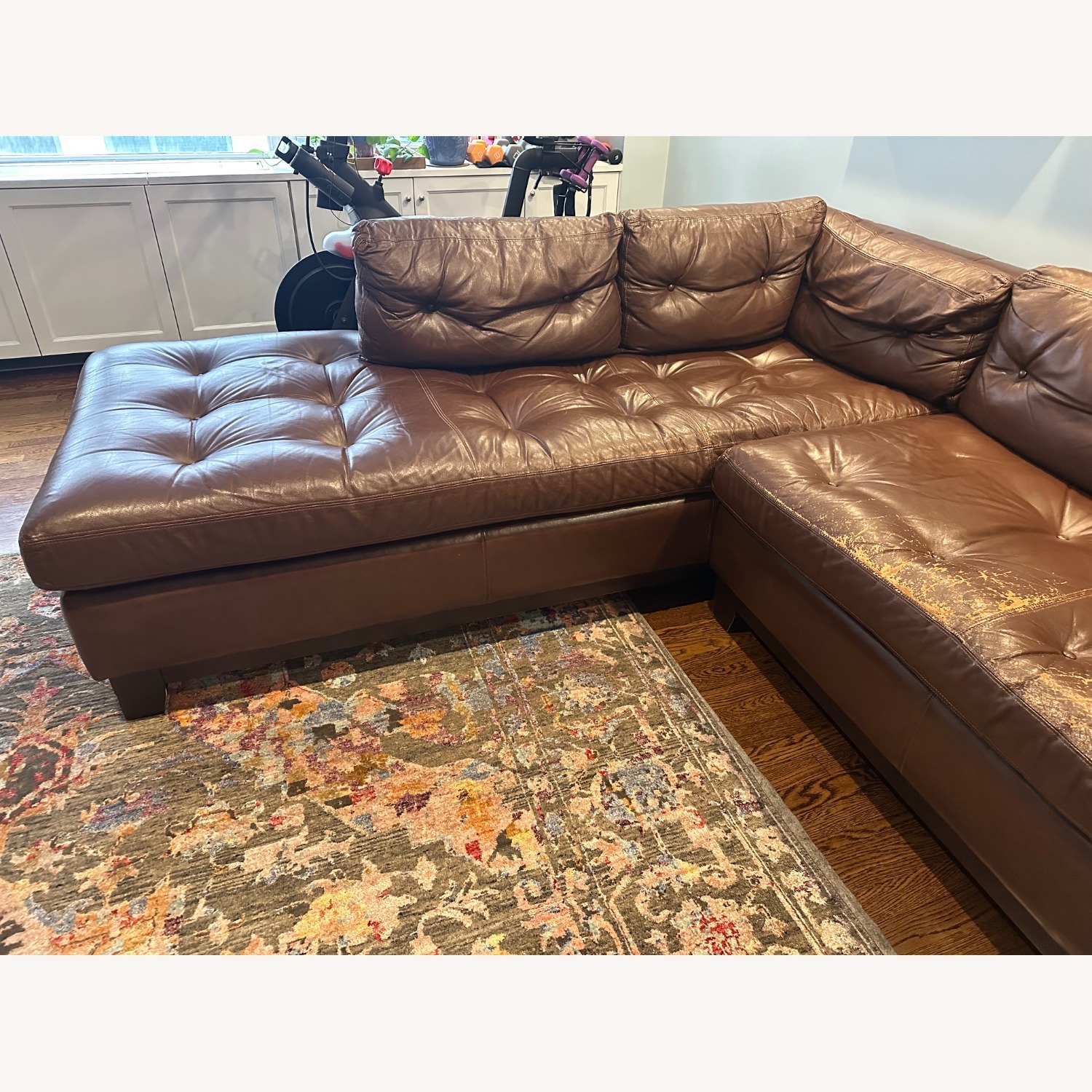 Arhaus Garner Dark Brown Leather 2 Piece Sectional - image-3