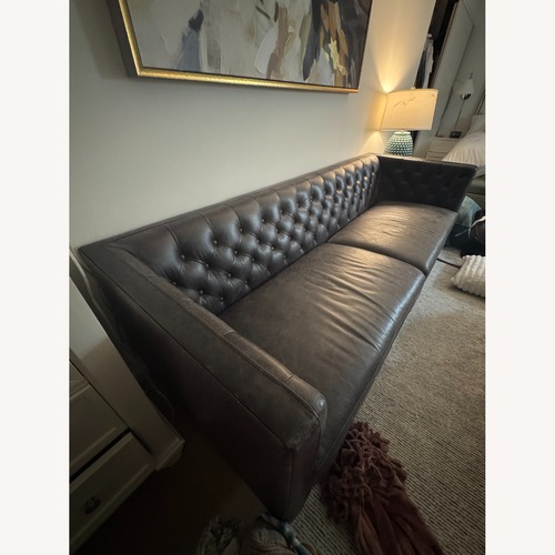 Used Dark Gray Leather 3+ Seater Sofa for sale on AptDeco