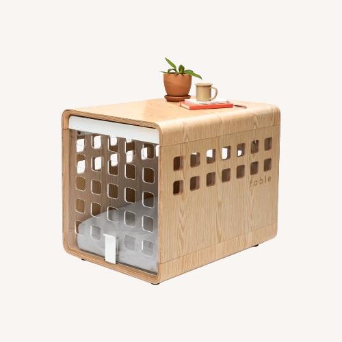 Used Fable Crate & Side Table Natural Wood Side Table for sale on AptDeco