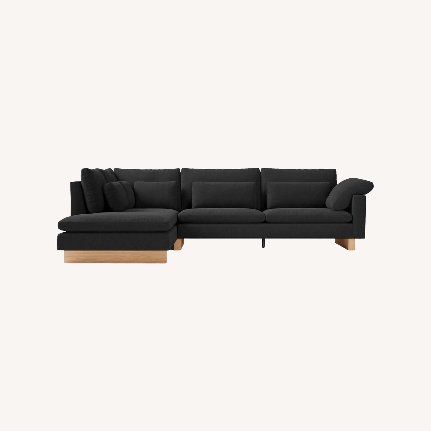 West Elm Velvet 2 Piece Sectional - image-0